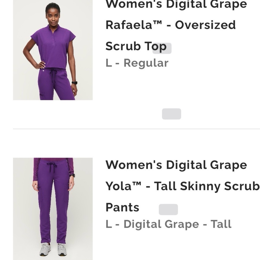 FIGS - Women's Digital Grape Scrub set (LT pants)